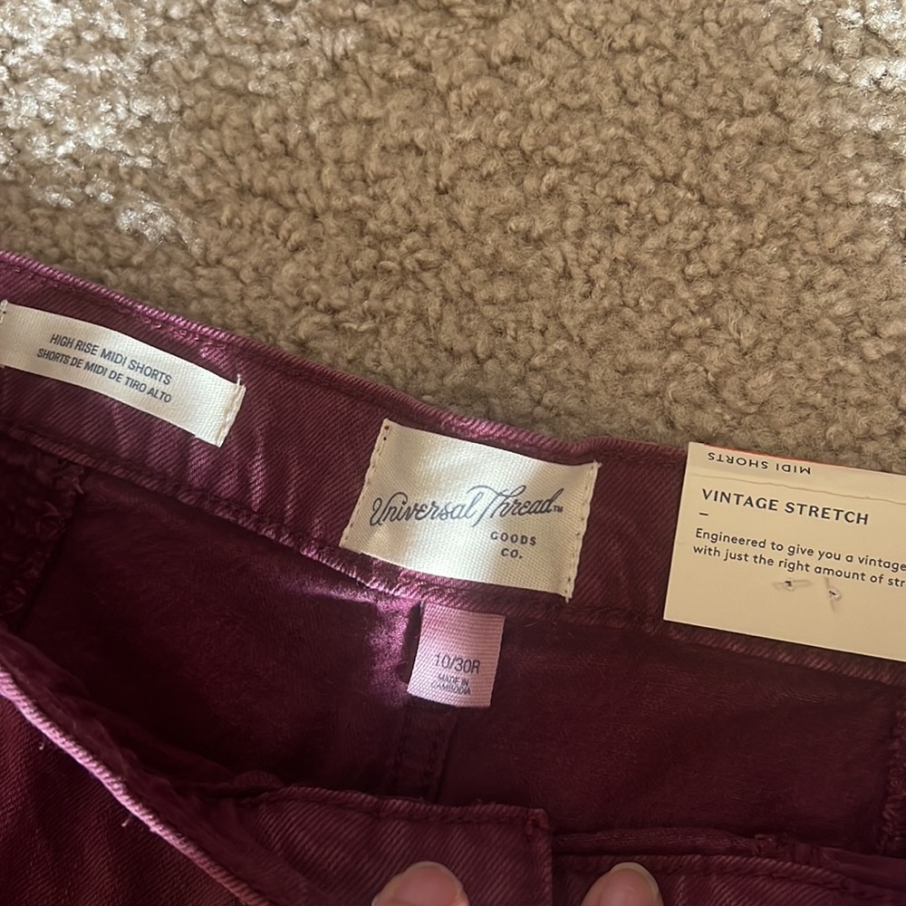 NWT High Rise Midi Shorts Vintage Stretch - Picture 2 of 5